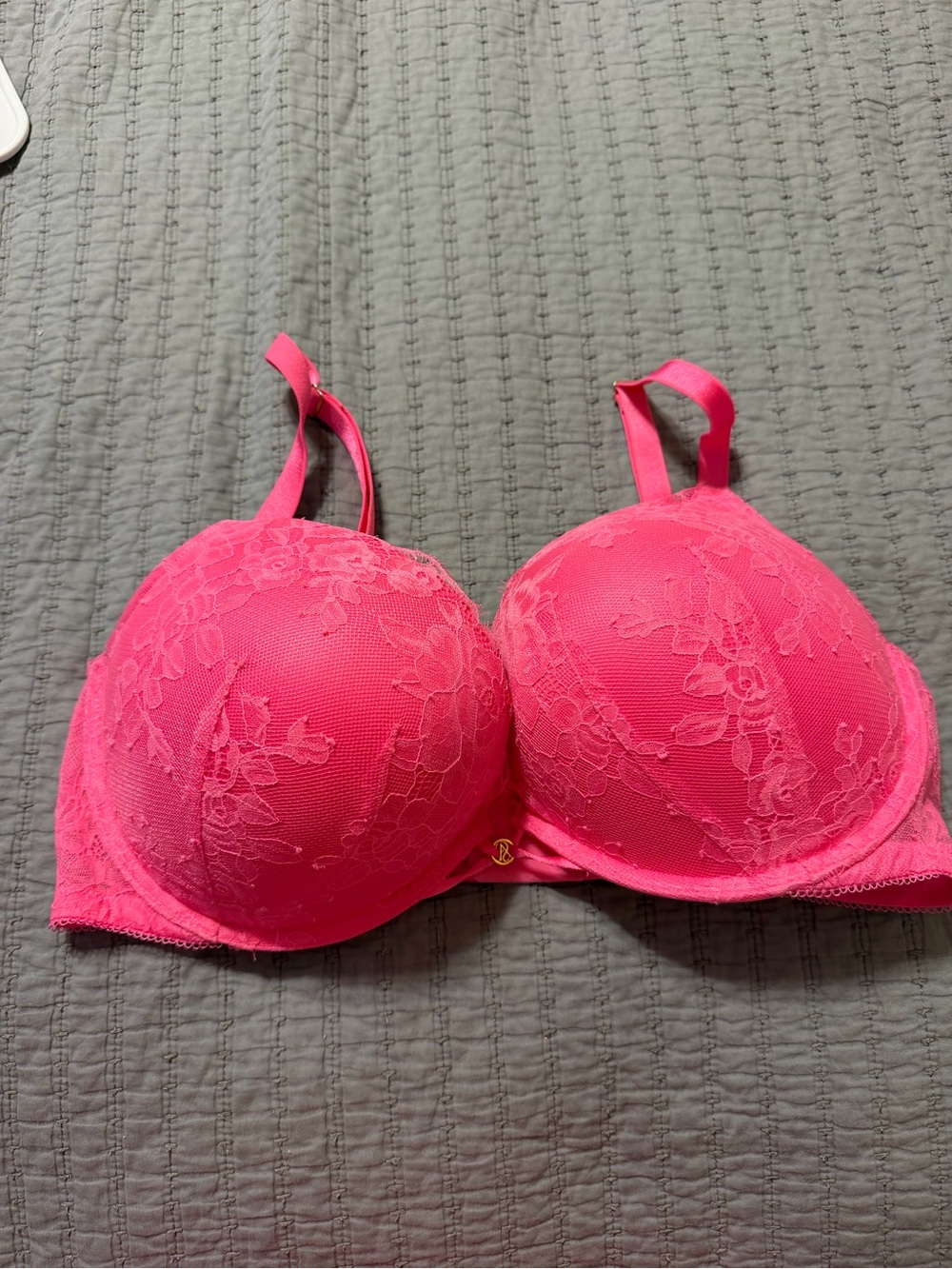 Victoria’s Secret Bombshell Hot Pink Lace bra
